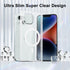 for iPhone 14 Plus Clear Case - Magnetic Square Rectangle Edge Compatible with Magsafe, Transparent TPU Silicone Rubber
