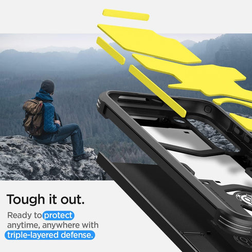 Galaxy S23 Case (2023) - Spigen Tough Armor in Black, built for ultimate protection and style.