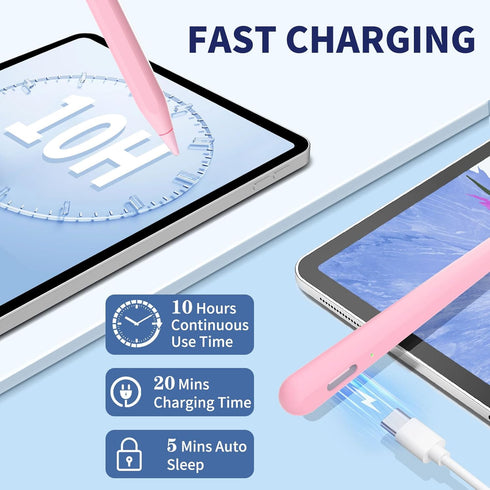 iPad Apple Pencil for 9th&10th Generation, Fast Charge Stylus Pen with Palm Rejection and Tilt Sensitivity, Compatible