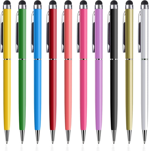 Stylus Pen 10-Pack, High Precision Capacitive 2 in 1 Stylus Ballpoint Pens for iPhone, iPad, Tablet, Laptop