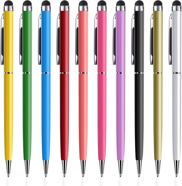 Stylus Pen 10-Pack, High Precision Capacitive 2 in 1 Stylus Ballpoint Pens for iPhone, iPad, Tablet, Laptop