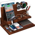 Wood Phone Docking Station, Nightstand Charging Organizer and Cell Phone Stand, Bedside Gift for Men