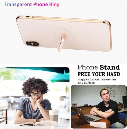 Transparent Cat Cell Phone Ring Holder, 360 Rotation Clear Finger Ring Grip Stand for Phones and Pads