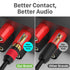 FosPower Deadbolt Banana Plugs 6 Pairs / 12 pcs, Screwless Type 24k Gold Plated Banana Speaker Plug Connectors for