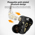 KZ DQS IEM Headphone with Mic, 3.5mm Dynamic Drivers Earbuds for Sports & Gaming (Black) - HiFi Bass Sound.