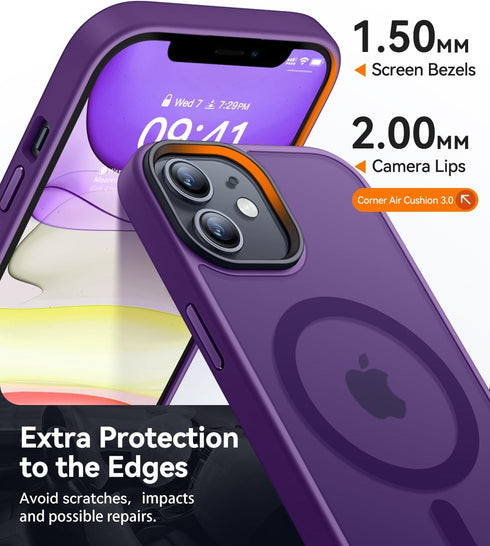 CANSHN Magnetic iPhone 11 Case, Compatible with MagSafe, Translucent Matte, Slim Thin Shockproof Bumper Cover, 6.1