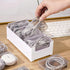 MAKABAKA 7 Cable Organizer Storage Box with Wire Ties,Desktop Cable Management Box with Switch, Power Cord Organizer