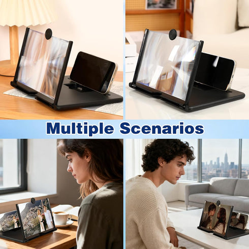 Generic 2026 3D 10 inch Screen Magnifier Version, New Mobile Phone Pull-Out HD Magnifier Projector Screen Expander
