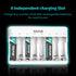 Dlyfull 8 Bay AA AAA Battery Charger with USB-C High-Speed Charging, Independent Slot for 1.2V Ni-MH Ni-CD Rechargeable Batteries, Cable Included