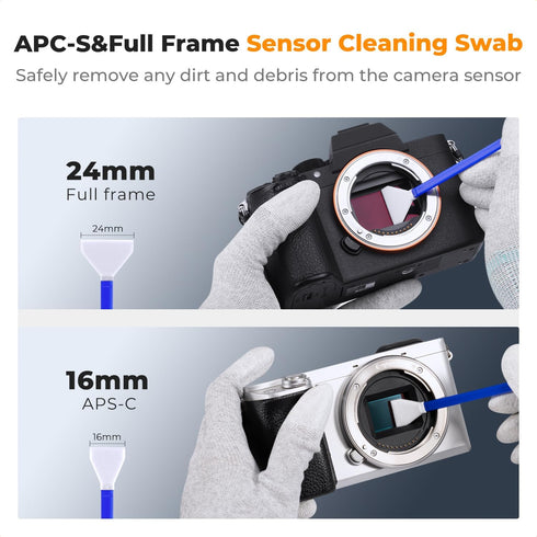 K&F Concept Professional Lens Cleaning Kit for DSLR & Mirrorless Cameras, APS-C/Full-Frame Sensor Cleaning Swabs, Lens