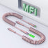 Coiled USB C to Lightning Cable 3Ft, Short iPhone Charger for Car Apple CarPlay, Pink with Data Sync & LED