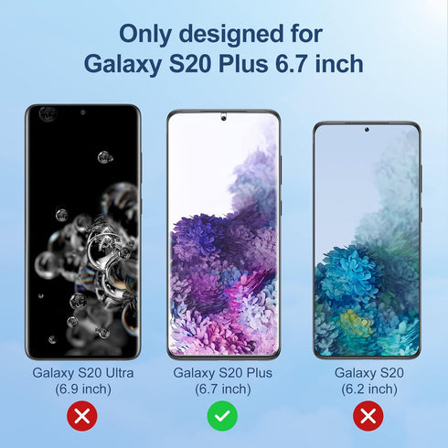 LK 3 Pack Screen Protector for Samsung Galaxy S20 Plus, Bubble Free, with Easy Installation Tool, 6.7-inch