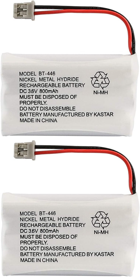 Uniden BBTY0504101 Model BT446 Nickel Metal Hydride Rechargeable Cordless Phone Batteries, Pack of 2