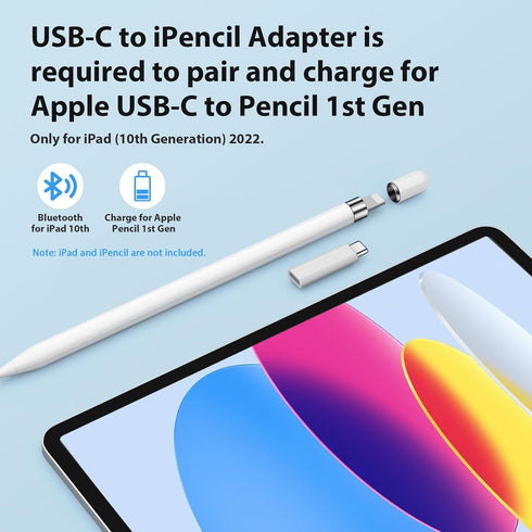 USB-C to Pencil Adapter - Compatible with Apple Pencil 1st Generation for iPad 10th Gen Charging