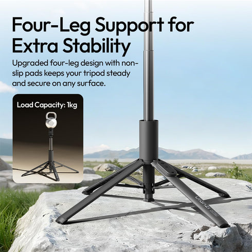 ULANZI MT86 60" AutoOpen Phone Tripod Stand with Bluetooth Remote Adjustable Automatic Selfie Stick & Cold Shoe