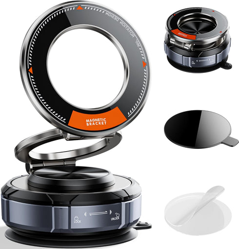 BOCLOUD Upgraded Suction Cup Phone Mount 360 Zinc Alloy Phone Stand Vacuum Magnetic