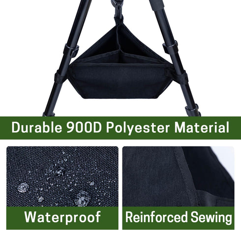 3 Tripod Stone Bag with Compartments, Heavy Duty Sand Bag for Photography, Black