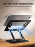 tounee 360 10-15.6"-Black Laptop Stand for Desk, Adjustable Computer Stand Holder with Rotating Base, Ergonomic Laptop