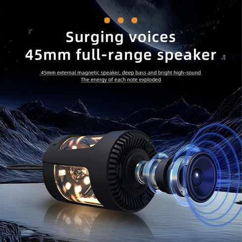 Fyruzella Speaker360 IPX5 Outdoor Bluetooth Speaker with Camping Lantern, TF Card RGB Lights, Waterproof, Applicable