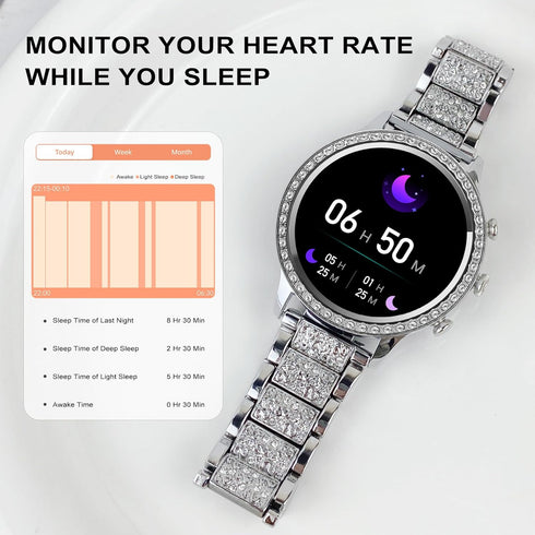 Smart Watch for Women with Answer/Make Call, Bluetooth Smartwatch for Android iOS Phones, Blood Pressure Watch,