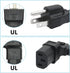 Maixbomr 3 5.9ft/1.8m,Down 10A 250V 18AWG 5-15P C13 C13 Prong AC Power Cord Angle to Power Cable,for PC