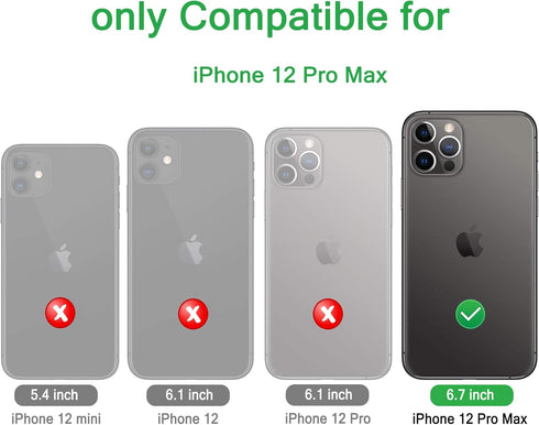 Case for iPhone 12 Pro Max Case 6.7" with 2 Screen Protector, Full Body Rugged Heavy Duty Military Grade Cover, Shockproof Drop-proof Protection Durable Phone Case (Black Green)