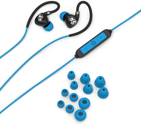 JLab Fit 2.0 Bluetooth Wireless Sports Earbuds, Bluetooth 4.1, 10mm Titanium Drivers, 6 Hour Battery Life, IP55
