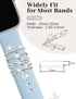 JR.DM Watch Charms for Women with Butterfly Studs, Compatible with Apple Watch Band 38mm-45mm, Silver