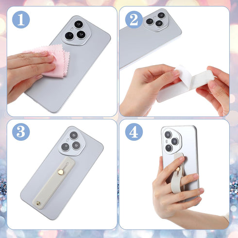 Ymapinc 2Pcs Phone Loops for Back of Phone Strap Grip Holder, Silicone Kickstand Cellphone Finger Loop Grip for Most