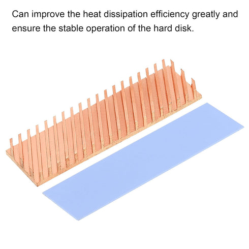 MECCANIXITY Copper Heatsink 70x20x6mm with Thermal Pad and Rubber Ring for M.2 SSD Module, PC, Laptop Cooler (1 Set)