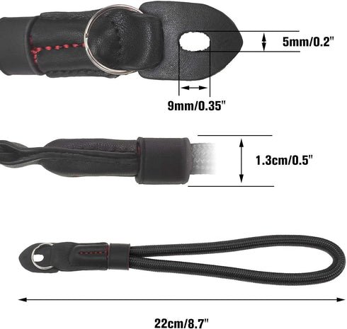 Soft Cotton Core Anti-Scratch Wrist Strap for DSLR Cameras - Comfortable & Stylish (Black)