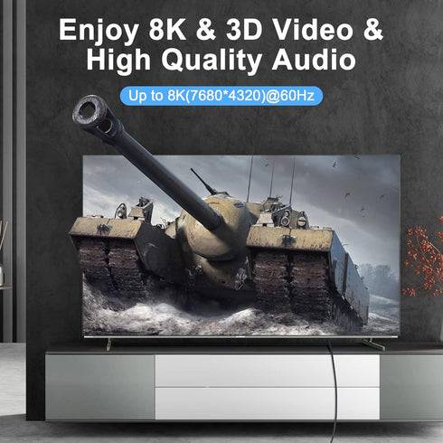 8K 4K 3.3FT 2 Pack, 2.1 8K@60Hz, 4K@120Hz 144Hz 48Gbps TV/PS5/HDTV/Blu-ray Thsucords HDMI Cable High Speed Braided HDMI