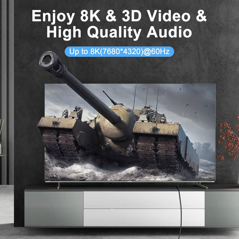 8K 4K 10FT 2 Pack, 2.1 8K@60Hz, 4K@120Hz 144Hz 48Gbps TV/PS5/HDTV/Blu-ray Thsucords HDMI Cable High Speed Braided HDMI