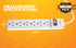 Woods 41435 Power Strip with 6 Outlets, 2-Pack, 2.5’ Cord and Durable White Housing