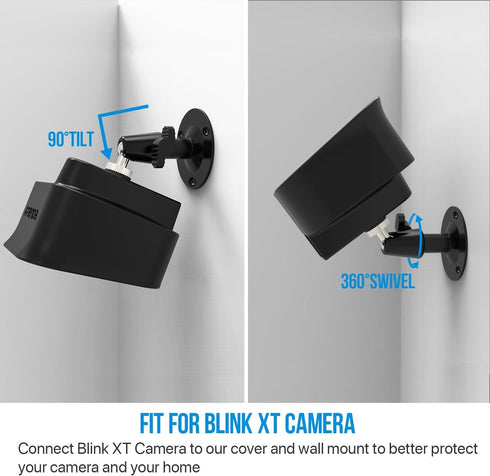 Frienda 360 Degree Adjustable Wall Mount Bracket and Silicone Protective Skin for Blink XT Indoor/Outdoor Security