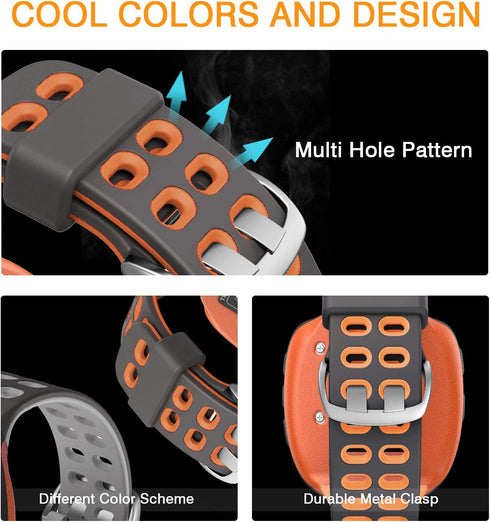 ANCOOL Compatible with Garmin Forerunner 310XT Watch Band, Soft Silicone Replacement Strap for Forerunner 310XT