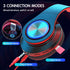 Bluetooth Wireless Over Ear Headphones, HiFi Stereo Sound Foldable Headphones with Colorful LED Lights, Built-in Mic,