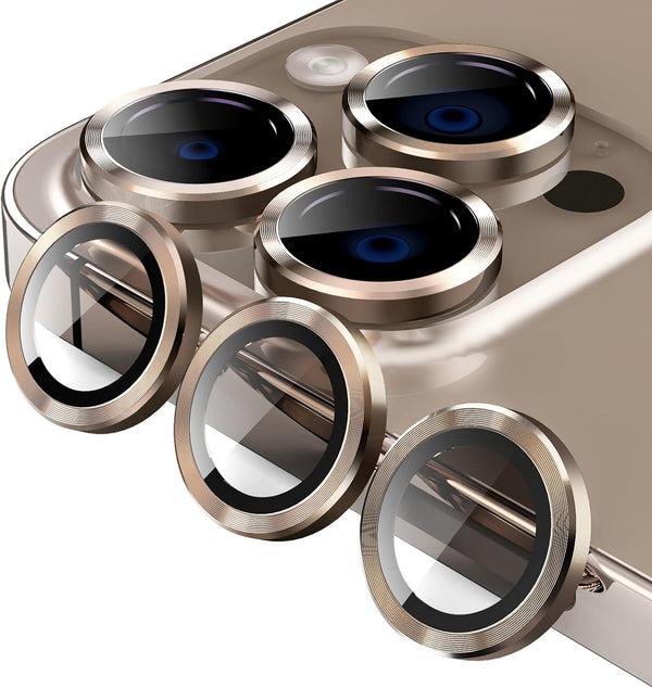 Jeluse 3X2 Pack Camera Lens Protector for iPhone 16 Pro Max/16 Pro/14 Pro Max/14 Pro, 9H Tempered Glass Cover with