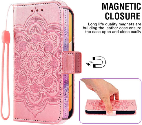 Asuwish Wallet Case for Wiko Voix U616AT - Leather Flip, Tempered Glass Protector, Card Holder, Flower Design, Rose