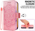 Asuwish Wallet Case for Wiko Voix U616AT - Leather Flip, Tempered Glass Protector, Card Holder, Flower Design, Rose