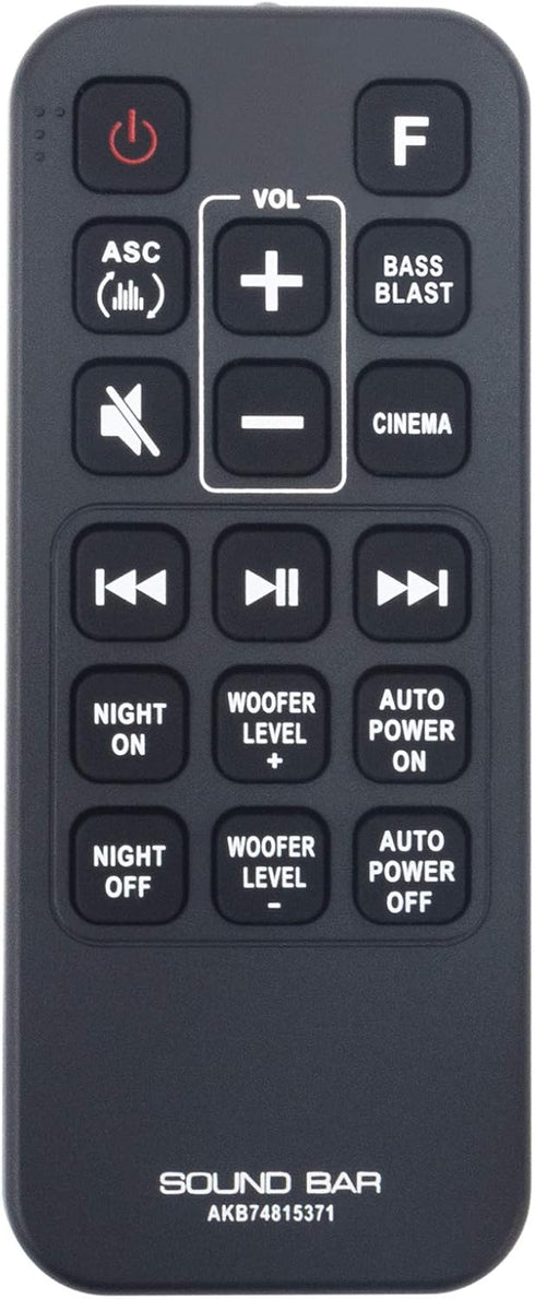 AKB74815371 Replacement Remote Control for LG Sound Bar SJ4, SPH4B-W, SL3D, SK4D, SJ3, SPJ4B-W