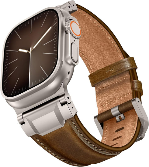Leather Bands Compatible with Apple Watch Ultra 3/2/1 Band 49mm 46mm 45mm