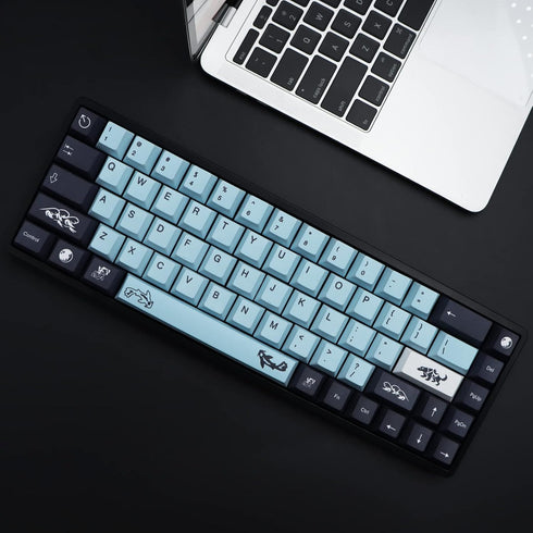 MOLGRIA GMK MIZHU Keycaps, 136 Set Sky Blue Japanese Style PBT Cherry Profile for Gaming Keyboard