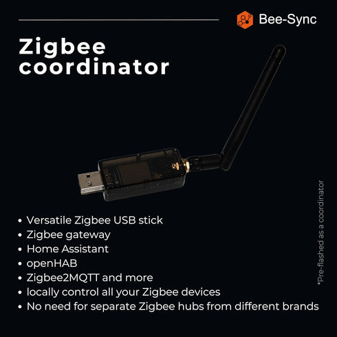 Zigbee 3.0 USB Dongle Plus Gateway, Universal Zigbee USB Gateway with Antenna for Home Assistant, Smart Home, Open HAB