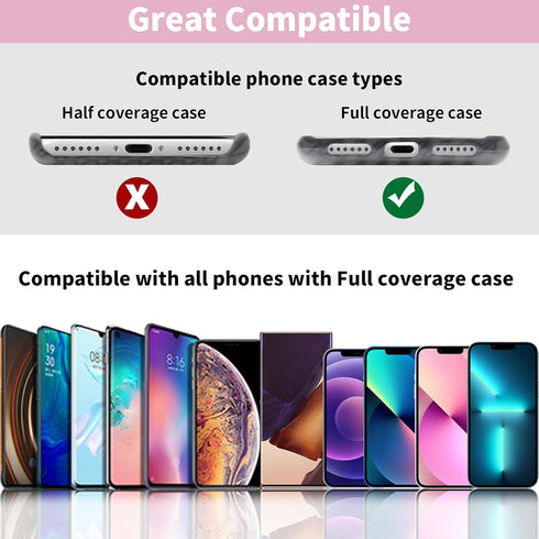 Phone Tether Tab for iPhone, Cell Phone Lanyard Patch, Replacement Strap for All Full Phone Cases (Pink)