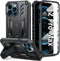 FNTCASE iPhone 12 Pro Max Case: Rugged Shockproof TPU, Military Grade Drop Protection, Matte Finish, Kickstand - Black