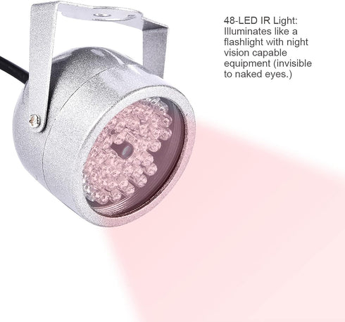 Ejoyous 48 LED Infrared Illuminator, Waterproof Night Vision Light for Indoor Outdoor CCTV Security Camera System