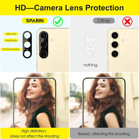 SPARIN 3+2 Pack Screen Protector for Samsung Galaxy S24 5G, 9H Tempered Glass, Case Friendly, Anti-Scratch, Fingerprint
