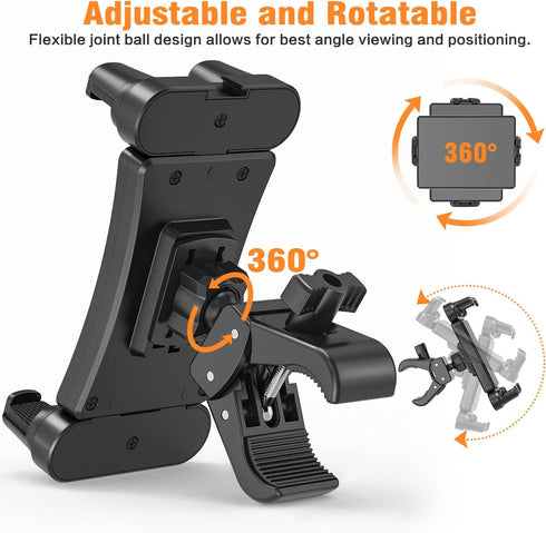 Spin Bike Tablet Holder Mount, Compatible with iPad Phone Bike Holder Handlebar Stand for Indoor Exercise Bicycle,