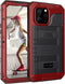 Mitywah Waterproof Case for iPhone 13 Pro Max, Heavy Duty Armor Metal Case, Shockproof Built-in Screen Protector, Red